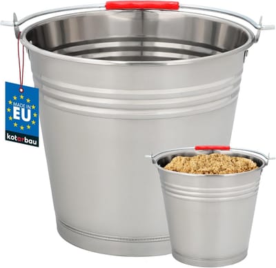 Roestvrij Stalen Emmer 10L – Multifunctioneel voor Horeca, Tuin en Bouw