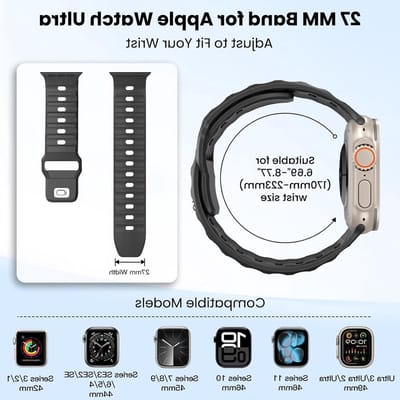6-Pack Sportband voor Apple Watch Ultra 2 en Series 1-10, Waterdichte Silicone Armband voor Mannen en Vrouwen, Comfortabel en Duurzaam
