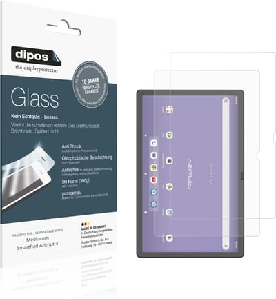 dipos – 2x Matte Pantserfolie geschikt voor Mediacom SmartPad Azimut 4 | 9H Screenprotector