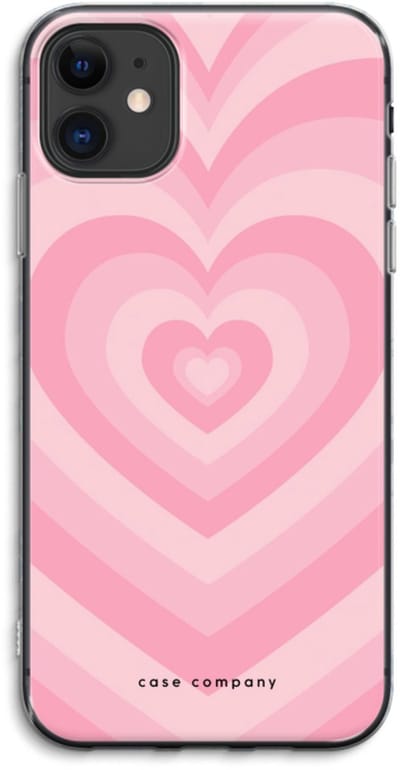 Case Company® - Hoesje geschikt voor iPhone 11 hoesje - Hart Roos - Soft Cover Telefoonhoesje - Bescherming aan alle Kanten en Schermrand