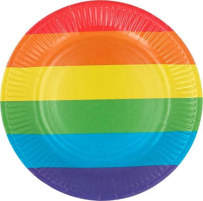 Boland - Set 8 papieren bordjes Regenboog - Regenboog - Regenboog