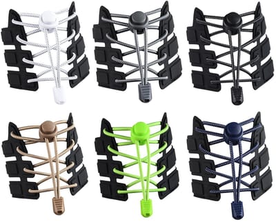 Allecto - Elastische Veters - No-Tie Veters - Verstelbaar en sterk - Blauw/Grijs/Abrikoos/Geel/Wit/Zwart - Geschikt voor volwassenen en kinderen - ...