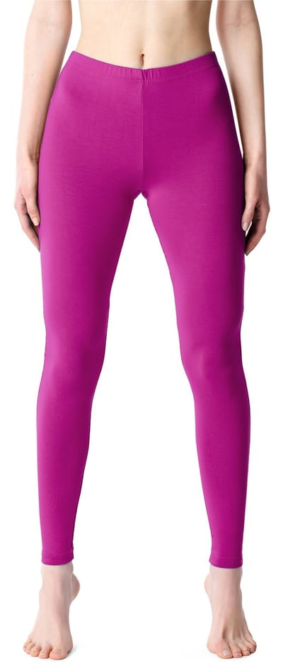 Bellivalini Dames Lange Leggings van Viscose - Sport – Vrijetijdsbroek - Sporbroek - Yogabroek - BLV-BLV50-203-LE - Fuchsia - S