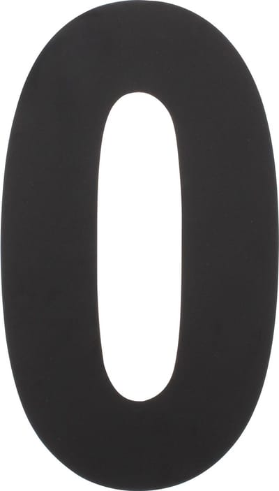 Intersteel Huisnummer 0 XXL hoogte 50 cm rvs/mat zwart
