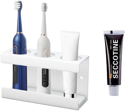 Dailygoods- Tandenborstelhouder Zelfklevend - Wandtandenborstelhouder - Badkamer Accessoires - Houder Voor Elektrische Tandenborstels - Vochtbestendig - Inclusief Lijm en Schroeven - Badkameraccessoire