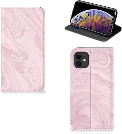 Apple iPhone 11 Standcase Marble Pink - Origineel Cadeau Vriendin