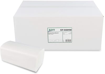 Papieren handdoeken - ZZ/V-vouw - Hygiënisch drogen - Duurzaam cellulose - 4000 vellen - Hoogwit