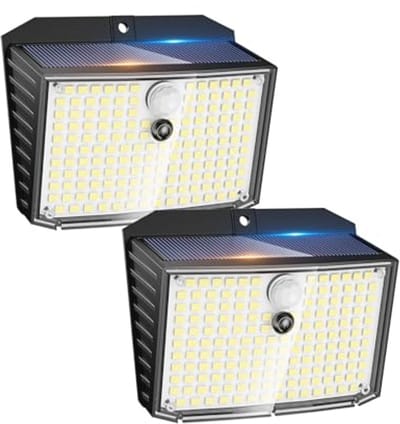 Zonnelampen voor buiten met bewegingsmelder - 2 lampen, IP65 waterdicht, 3 modi, 158 leds