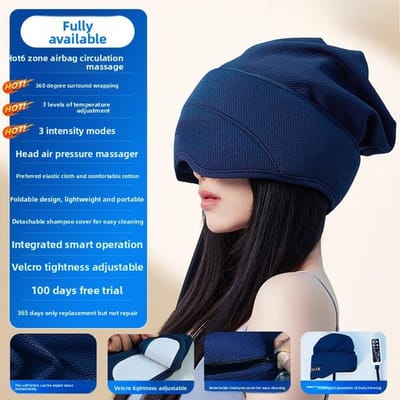 Waarde Invoeren Vereist Hoofdmassage Instrument Elektrisch Oog Nek Slaap Instrument Hete Compressie Hoofd Oog Nek Geïntegreerd Cadeau black