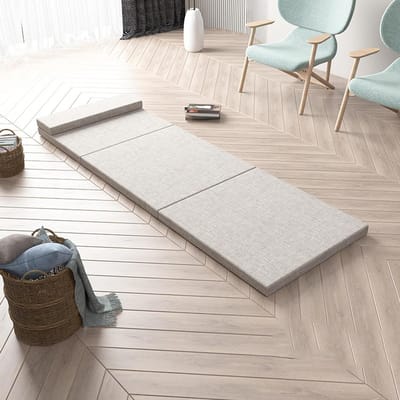Opvouwbare Slaapbank - Vouwmatras Logeerbed - Gasten Ontvangen - Met Wasbare Hoes - 200 x 100 x 5 cm - Kaki