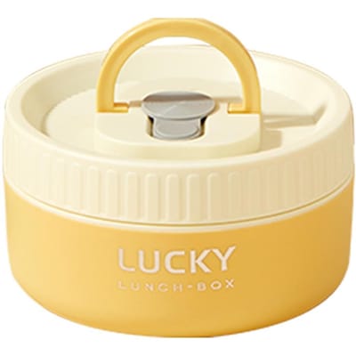 WORTHBUY Draagbare Thermische Lunchbox Met Bestek&Tas 304 Roestvrij Staal Voedselcontainers Luchtdicht Lekvrij Soepbeker Magnetron beige