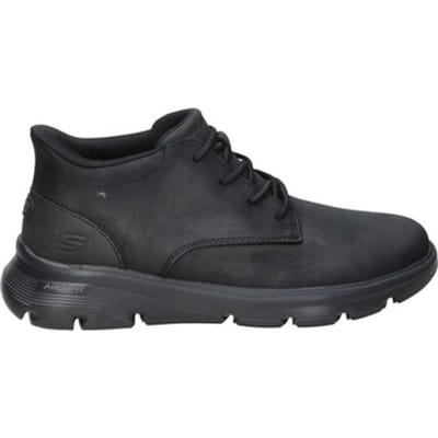 Skechers Arch Fit Garza Ridley Leren Zwarte Enkellaarzen Voor Mannen