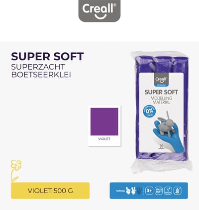 Creall - Boetseerklei Supersoft - Paars - 500 gram - glutenvrij - gemaakt in Nederland