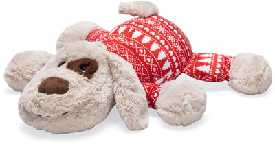 Beeztees Kerst XL-Knuffel Comet - Hondenspeelgoed - Pluche - Wit/Rood - 45x46x13cm
