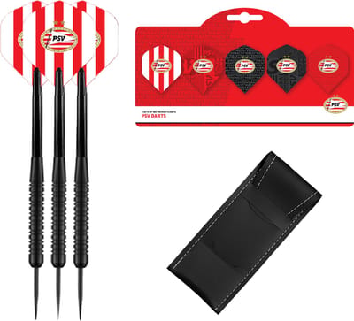 PSV Dartpijlen - Black - 23 gram - Multipack 5 Sets Dart Flights - Dart Shafts - Darts - Cadeau