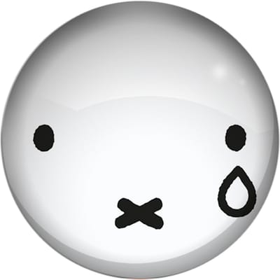 Koelkastmagneet - Glasmagneet Nijntjes Snoet - Rond Wit - Traan - 3cm