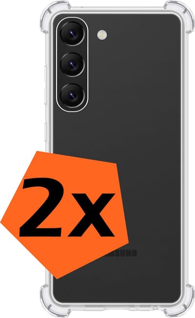 Hoes - 2 Stuks - Geschikt voor Samsung Galaxy S23 - Sterk & Shockproof - Siliconen Case - Back Cover - Telefoon Hoesje Shock Proof - Transparant