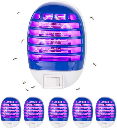 6-delige Elektrische Insectenverdelger met UV Licht, Muggenslamp en Insectenval voor Keuken, Slaapkamer en Binnengebruik