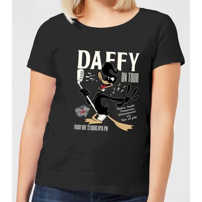Looney Tunes Daffy Concert Dames T-shirt - Zwart - L