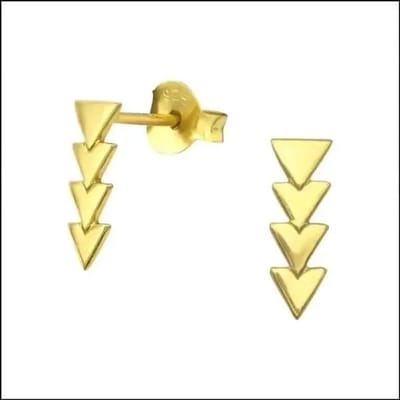 Aramat Jewels | Oorbellen | Zilveren Driehoek Oorbellen Geometrisch – 925 Zilver | Goldplated Zilver-10x3mm | | | Zilver | Kinderen, Volwassenen | Verkleurd niet