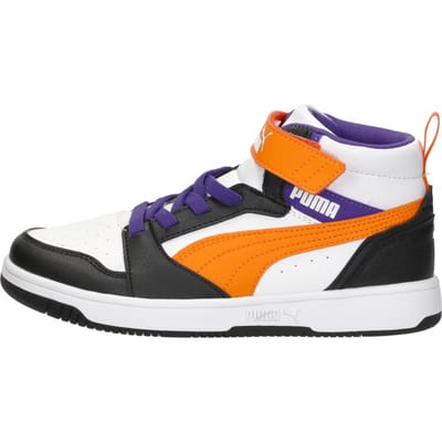 PUMA Puma Rebound V6 Mid AC+ PS Unisex Sneakers - PUMA White-Orange Glo-PUMA Black