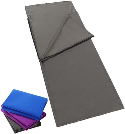 Slaapzak Voering - Fleece Liner - Buiten Kamperen - Zacht Katoen - 200x75cm - Grijs
