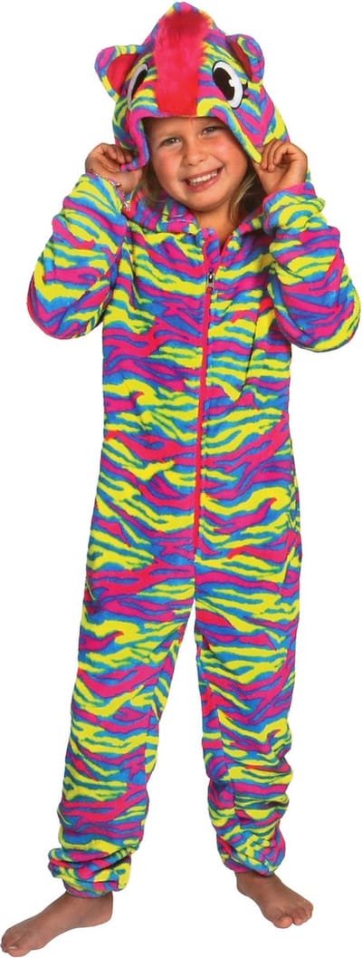 Polar Fleece Eendelige Pyjama, Kinder Onesie met Capuchon.