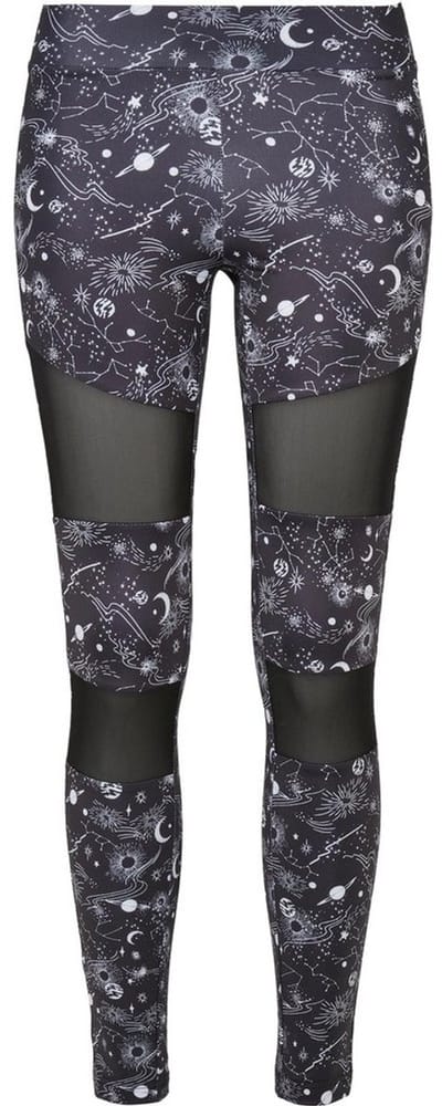 Urban Classics - Tech Mesh AOP blackuniverse Sportlegging - XXL - Zwart