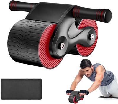 Buikspierrol - Fitnesswiel - Core Training - Automatische Stabilisatie - 35x24.5x15 cm - Rood