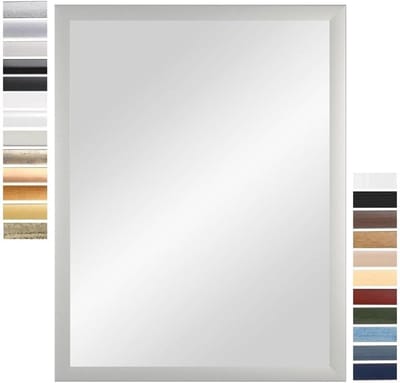 Wandspiegel 15 x 20 cm mat zilver voor badkamer en hal - Full-body spiegel met houten lijst