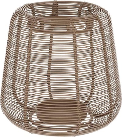 JENS Living Lantaarn Sil - Ø 16 x 19 cm - Glas / Metaal - Taupe