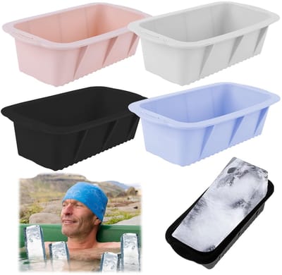Dailygoods - IJsblokjesvormen - Siliconen - Herbruikbaar - Blauw, Roze, Grijs, Zwart - Grote ijsblokjes - Voor kamperen, vissen