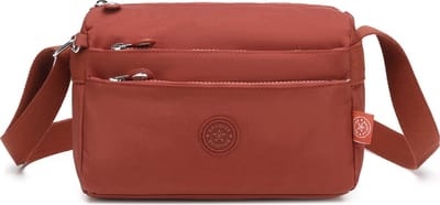 Bagwise® Kleine Schoudertas - Crossbodytas - Dames - (23cm x 16cm x 10cm) 1006 Brick (terracotta-baksteen kleur)