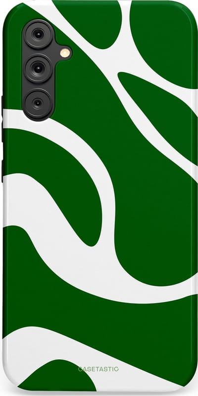 Casetastic Hoesje Geschikt voor Samsung A34 (5G) - Stijlvolle Beschermende Duo-layer Case - Groene Golven