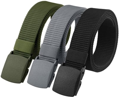 Dailygoods- Werkriemen Heren - 3 Stuks - Verstelbare Riem - Nylon - Kunststof Gesp - Duurzaam - Slijtvast - Stofriem
