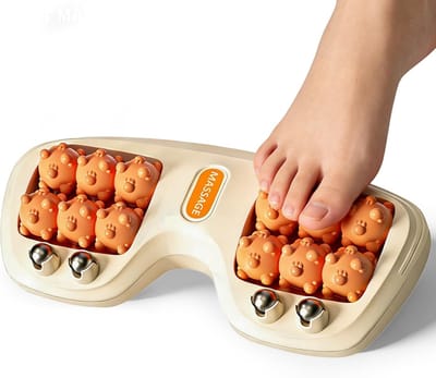 Voetmassagerol - Acupressuur Roller - Voetontspanning - Handmatige Dubbele Roller - 28 x 14 x 4 cm - Oranje