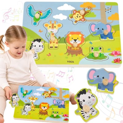Viga Sound Puzzle Match exotische dieren - UNI
