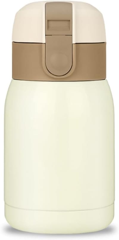 Mini Thermos Fles - Reisbeker RVS - Drankjes Warm Houden - Lekvrij Ontwerp - 200ml Capaciteit - Pastel Beige