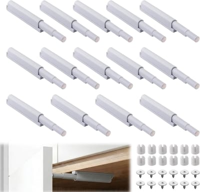 Deuropener met Push to Open functie, 14 stuks ontgrendelingsgrendels voor kastdeuren, keukenkasten en lades, grijs en duurzaam ontwerp