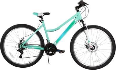 Dames mountainbike – Voor recreatief gebruik / MTB-liefhebbers – 18 versnellingen, voorvorkvering, dubbele mechanische schijfremmen – Aluminium, groen, 66 cm
