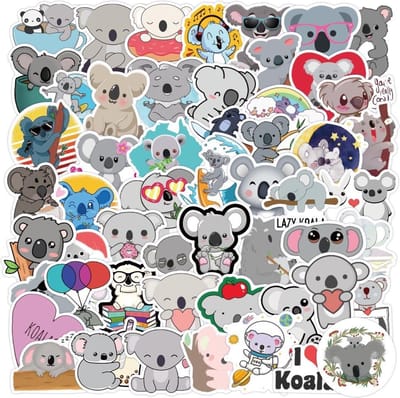 Winkrs | Koala Stickers - Schattige Stickers - Dieren Stickers - 50 stuks voor laptop, muur, journal, etc.
