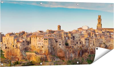 Gards Tuinposter Oude Stad in Toscane, Itali� - 120x60 cm - Tuindoek - Tuindecoratie - Wanddecoratie buiten - Tuinschilderij