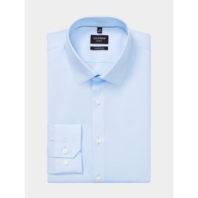 OLYMP No. 6 Six super slim fit overhemd - popeline - blauw - Strijkvriendelijk - Boordmaat: 40 (EU maat: M)