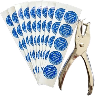 Nieaf-Smitt - NEN 3140 - Keuringsstickers - 25mm - Blauw met witte tekst - 50 STUKS - 2026 tot en met 2033 - keuring sticker met tang