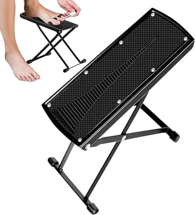 Verstelbare Voetsteun - Pedicure Kruk - Voetverzorging Thuis - 6 Hoogte-instellingen - 30 cm - Zwart