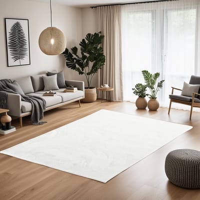 Homestyle4u Tapijt - 120x180 cm - Vloerbedekking - Wasbaar - Antislip - Zacht - Wit
