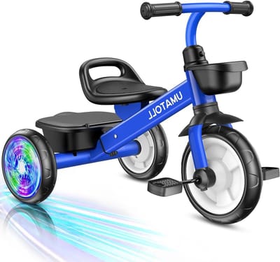 Peuter Driewieler - Kinderfiets - Buiten spelen - Verstelbaar en verlicht - 67 cm lang - Blauw