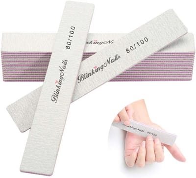 Professionele Nagelvijl Set voor Natuurlijke Nagels - 10 Stuks 80/100 Korrels