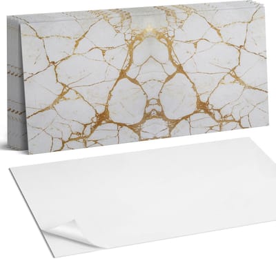 Coloray Plaktegels - Elegant marmer met aderen Wandtegel Zelfklevend - 60 cm x 30 cm - Wit Plaktegels - 6 stuks - Rechthoek PVC Tegels - Plaktegels Keuken - Zelfklevende Vloertegels Badkamer - Vinyl Tegels Zelfklevend - Zelfklevende Wandtegels
