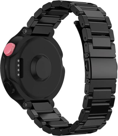 Metalen schakel bandje geschikt voor Garmin Forerunner 735xt / 235 / 230 / 220 / 630 / 620 - Horlogeband staal - Polsband RVS - Zwart